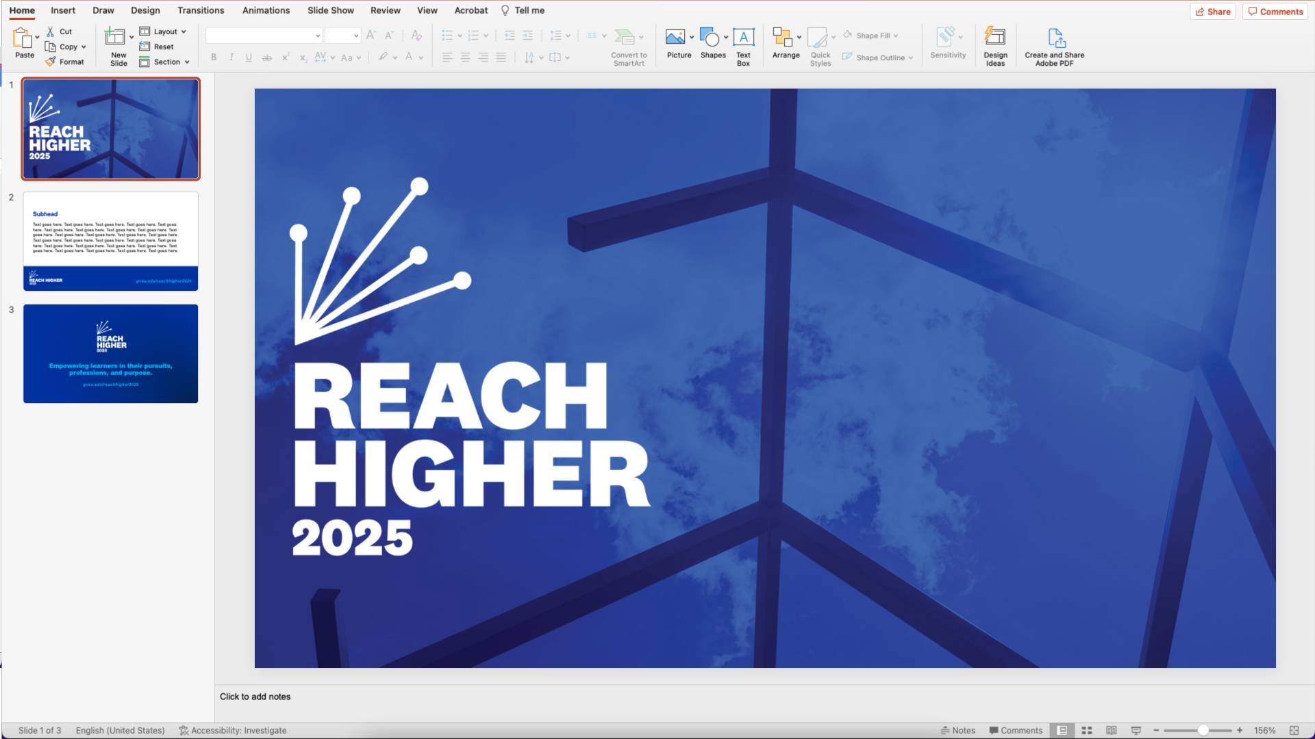 Reach Higher 2025 Powerpoint Screenshot
